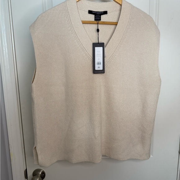 French Connection Nariko Cream Maxi Skirt and V-Neck Ribbed Vest New Size Small - Picture 6 of 10